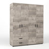 Kit Armadio 4 Ante con 2 Cassetti 160x52x205 cm