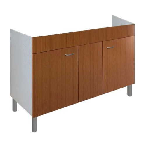 Mobile Sottolavello Cucina In Legno Nobilitato Teak Per Lavelli Inox - Dimensioni: Cm (Lxhxp)= 100X66X50