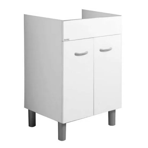 Mobile Lavatoio In Legno Nobilitato Bianco 2 Ante Modello Mosella - Cm 57,5X57,5