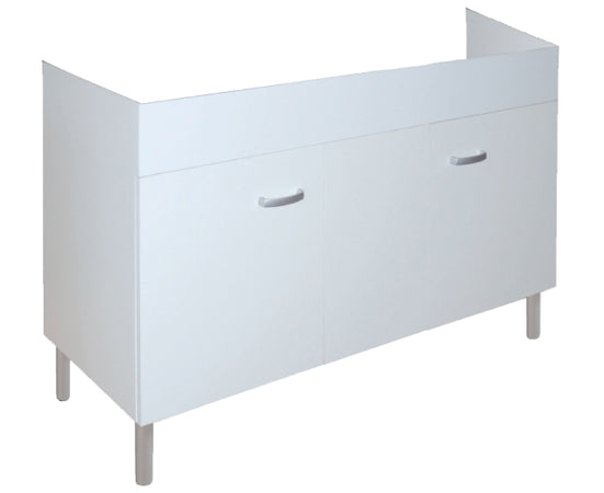 Mobile Sottolavello Cucina In Legno Nobilitato Bianco Per Lavelli In Porcellana - Dimensioni: Cm (Lxhxp)= 117X66X50