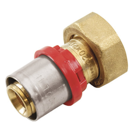 Raccordo Diritto Con Girello E Attacco Conico Per Tubo Multistrato A Pressare Modello Cobrapress - 1/2 Ø14X2 - Tim