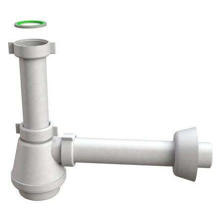 Sifone Scarico 1 Via Senza Piletta Per Lavello In Acciaio Inox Modello Fiasca - 11/2 Xø40X230Mm - Bon