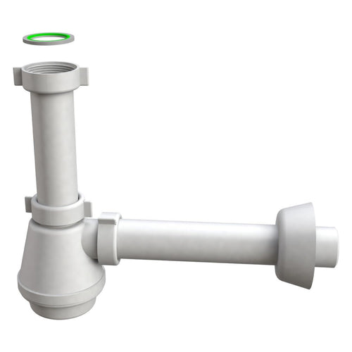 Sifone Scarico 1 Via Senza Piletta Per Lavello In Acciaio Inox Modello Fiasca - 11/2 Xø40X230Mm - Bon