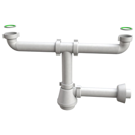 Sifone Scarico 2 Vie Senza Piletta Per Lavello In Acciaio Inox Modello Fiasca - 11/2 X Ø40X230 Mm - Bon