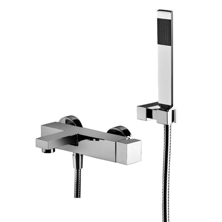 Rubinetto Miscelatore Monocomando Vasca Esterno Con Doccia Serie Elle - Attacco Duplex E Flessibile 1,5Mt - Paf