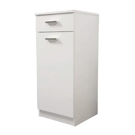 Base Singola Da Bagno Un Anta E Cassetto In Melaminico Bianco H.80Cm - L=35Cm H=80Cm P=34Cm - Sav