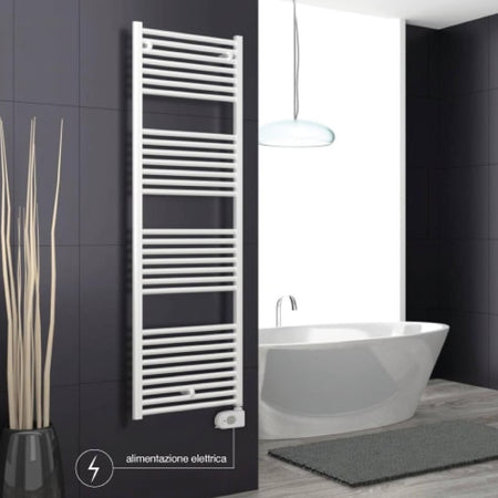 Radiatore Termoarredo Scaldasalviette Elettrico Bianco Con Tubolari Ø22Mm Modello Lisa - Mm 700X400 Watt 300 - Cor