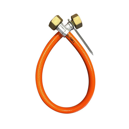 Flessibile In Acciaio Inox E Gomma Arancione Per Centralina Gas - F.F. 1/2 Cm 80 - Hid