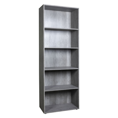 Libreria Linea 'Flow' 5 Ripiani - Cm.35 X 68 X H.200 Cemento - Composad