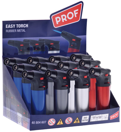 Accendino Rubber Metal Fiamma Blu Col. Metallici Assortiti 12.00 Pz