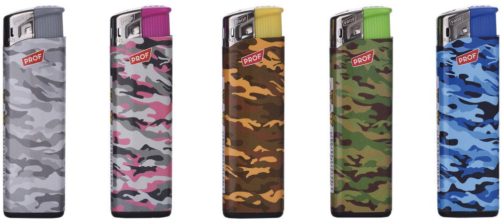 Accendino Elettronico Camouflage Fantasie Assortite 50.00 Pz