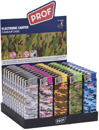 Accendino Elettronico Camouflage Fantasie Assortite 50.00 Pz