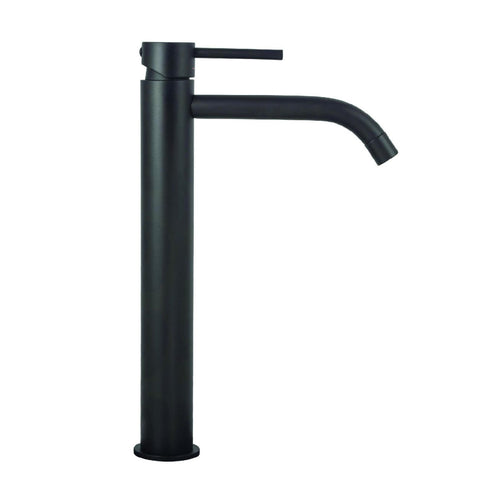 Rubinetto Miscelatore Monocomando Lavabo Prolungato Nero Opaco Serie Light - 3/8 - Senza Piletta - Nero Opaco - Paf