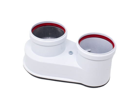 Sdoppiatore Scarichi Separati Monoblocco Per Scaldabagno A Tiraggio Forzato - Ø80/80 - Her