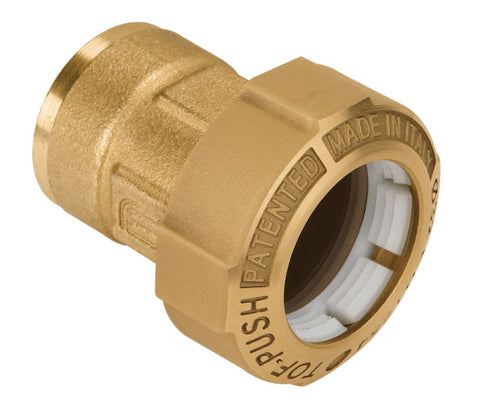 Raccordo Dritto Femmina In Ottone Per Tubo Polietilene Serie Tof-Push - Ø50X11/2 - Su Ordinazione - Eff