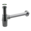 Sifone Scarico A Bottiglia In Ottone Cromato Senza Piletta Per Lavabo - Attacco Piletta 11/4, Scarico Ø32X250 Mm - Bon