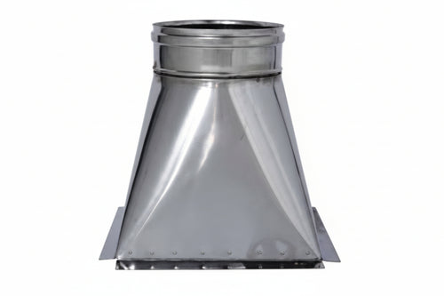 Tramoggia In Acciaio Inox Aisi 304 Monoparete Spessore Mm.0,6- - Mm.300X300 - Ø Mm.300 - Mm.330H. -