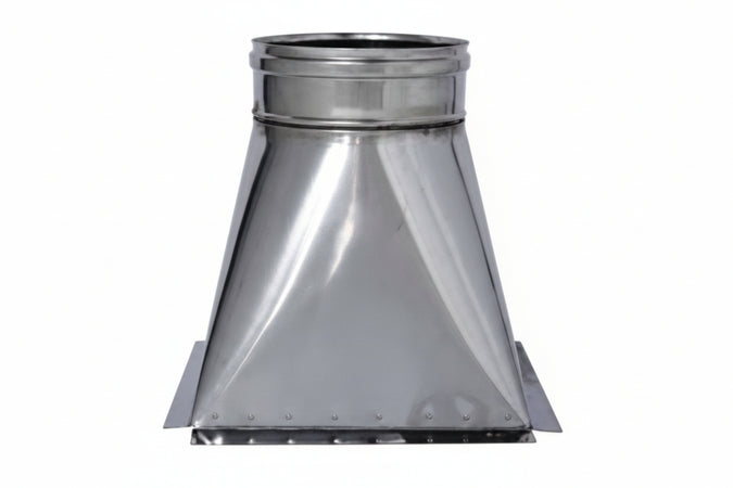 Tramoggia In Acciaio Inox Aisi 304 Monoparete Spessore Mm.0,6- - Mm.300X300 - Ø Mm.300 - Mm.330H. -