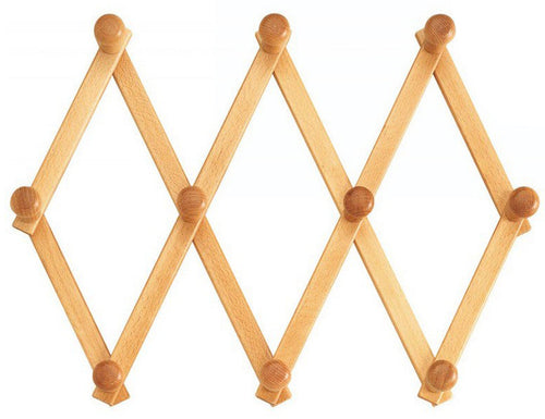 Appendiabito Estensibile 4 Posti Legno Chiaro