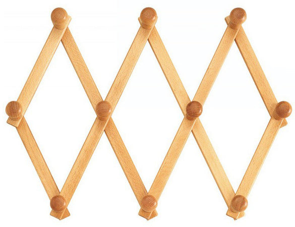 Appendiabito Estensibile 4 Posti Legno Chiaro