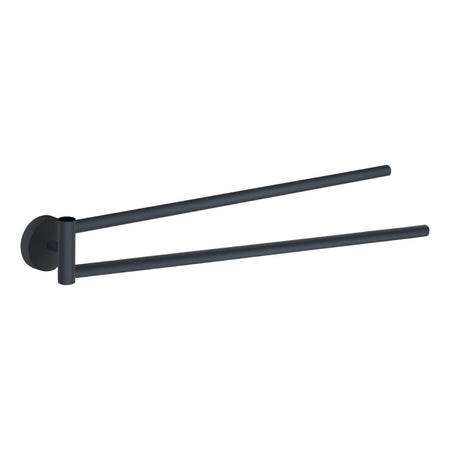 Porta Salviette Da Parete A Snodo In Acciaio Inox Nero Opaco Modello Eros - Dim. Cm (Lxpxh): 36,6X4,5X6 - Nero Opaco - Gdy