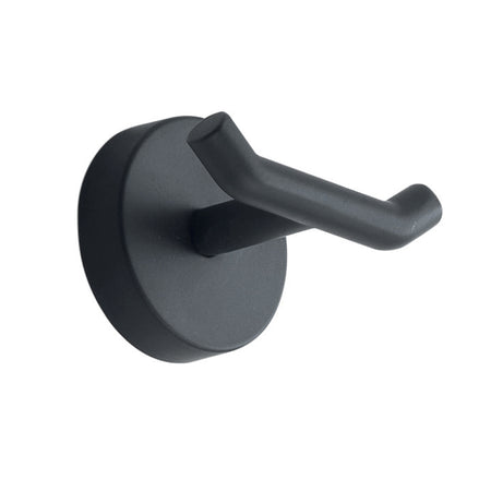 Appendino Doppio Da Parete In Acciaio Inox Nero Opaco Modello Eros - Dim. Cm (Lxpxh): 7X4,6X5 - Nero Opaco - Gdy