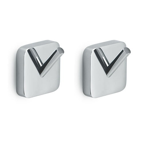 Appendino Doppio Da Parete In Acciaio Inox Cromato Modello Tonga - 0Im. Cm (Lxpxh): 4,7X3,1X4,9 - Cromato - Gdy