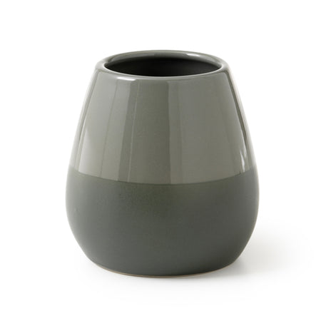Porta Spazzolini Da Appoggio In Ceramica Modello Wilma - Dim. Cm (Lxpxh): 8,7X8,7X9 - Verde Salvia - Gdy