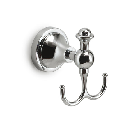 Appendino Doppio Da Parete In Acciaio Inox Cromato Modello Nevis - Dim. Cm (Lxpxh): 8X8,2X10,4 - Cromato - Gdy