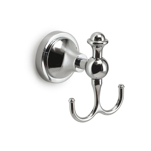 Appendino Doppio Da Parete In Acciaio Inox Cromato Modello Nevis - Dim. Cm (Lxpxh): 8X8,2X10,4 - Cromato - Gdy