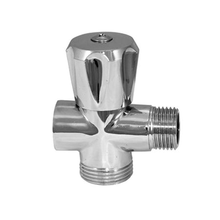 Rubinetto Lavatrice Mignon A Vitone In Ottone Cromato A 3 Vie - 1/2 - Aer