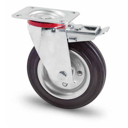 Avo Ruota Girevole Per Carrelli+Freno Ant. Art.103 Mm. 80-Piastra Mm.100X85