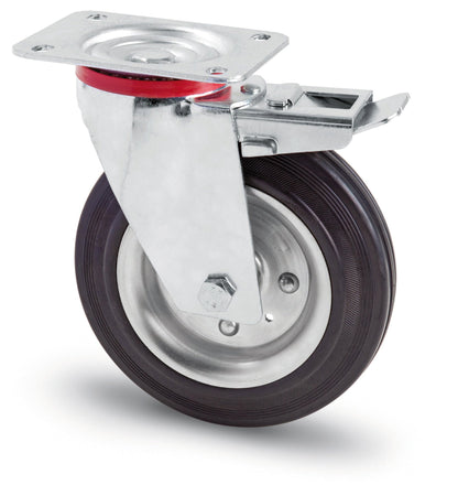 Avo Ruota Girevole Per Carrelli+Freno Ant. Art.103Se Mm.125-Piastra Mm.100X85