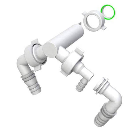 Attacco Doppio Universale In Polipropilene Pp Per Scarico Lavatrice/Asciugatrice/Lavastoviglie Model - Attacco Al Sifone Con Dado Da 1 - Bon