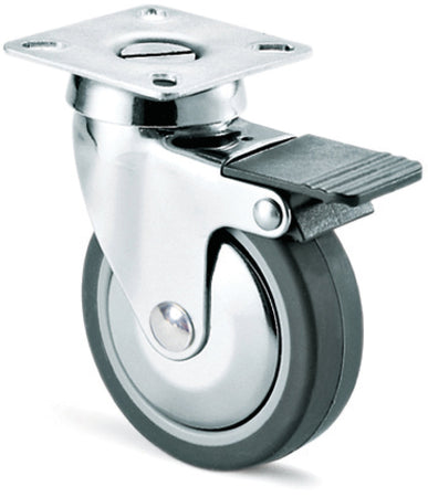 Avo Ruota Girevole Per Mobili+Freno Art.220Cbis Mm.80-Piastra Mm. 60X60 4.00 Pz