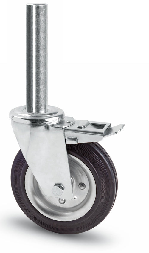 Avo Ruota Girevole Per Ponteggi+Freno Art.103Bi Mm.200-Perno Mm.40X190