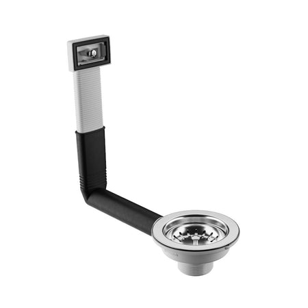 Piletta Di Scarico Con Troppo Pieno Rettangolare Per Lavello In Acciaio Inox Modello Hook Lux - Ø11/2 - Bon