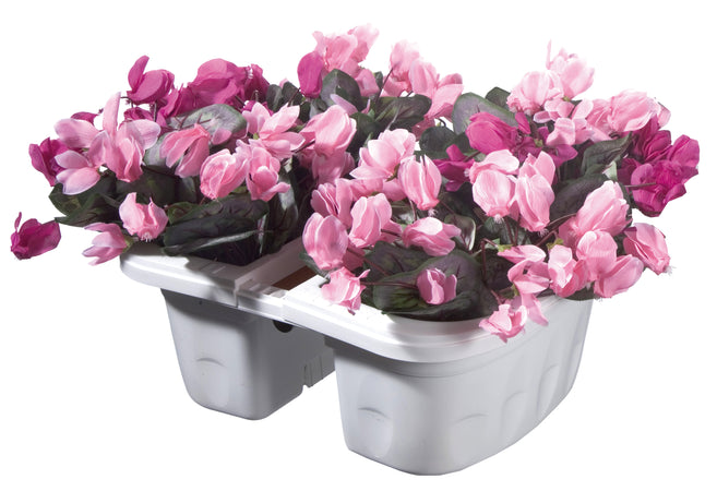 Bama Fioriera Rettangolare Doppia Klunia Col. Panna Cm. 40X19,8X18,5 H