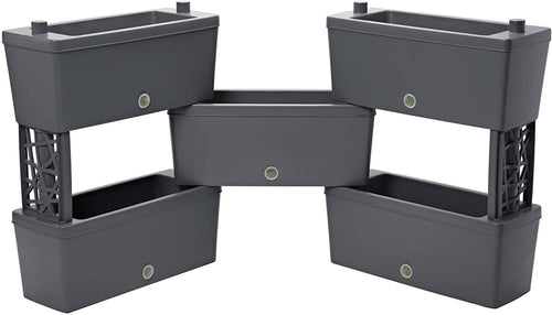 Bama Kit Fioriera Rettangolare Brick 5 Pz. Col. Grigio Cm. 60X23X27 H