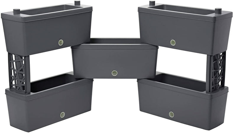 Bama Kit Fioriera Rettangolare Brick 5 Pz. Col. Grigio Cm. 60X23X27 H