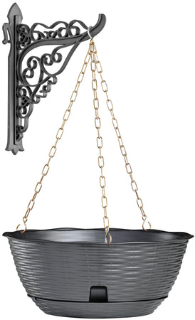 Bama Set Ciotola Paglia + Catenella Col. Antracite Ø Cm. 30X13 H