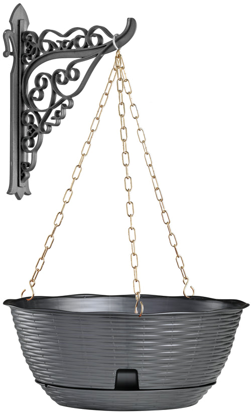 Bama Set Ciotola Paglia + Catenella Col. Antracite Ø Cm. 30X13 H