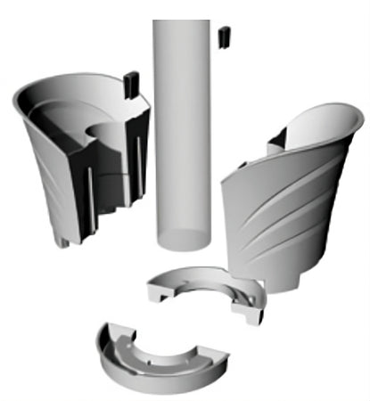 Bama Vaso Tulipano Set 2 Vasi Col. Bianco Cm. 34,5X19X30 H