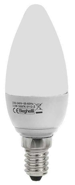 Beghelli Lampada A Led Oliva E14 Luce Calda 3,5 W 10.00 Pz