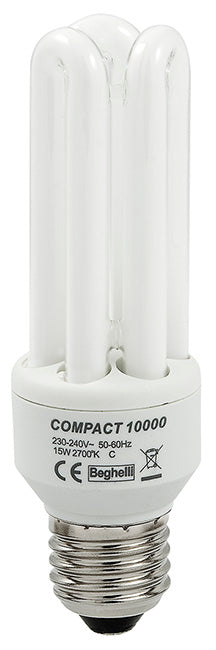 Beghelli Lampada Risparmio Ener. 3 Tubi E14 Luce Calda 11 W 10.00 Pz