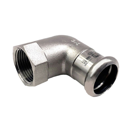 Raccordo Curvo 90 ° A Pressare In Acciaio Inox Femmina Femmina Serie Inoxpres Uniko - 1X Ee ¸28 - Rmr