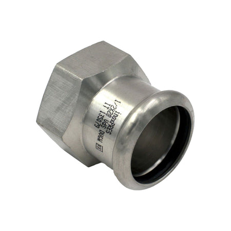Raccordo Dritto A Pressare Femmina Femmina In Acciaio Inox Serie Inoxpres Uniko - 1Xø22 - Rmr