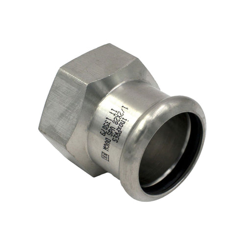 Raccordo Dritto A Pressare Femmina Femmina In Acciaio Inox Serie Inoxpres Uniko - 1Xø22 - Rmr