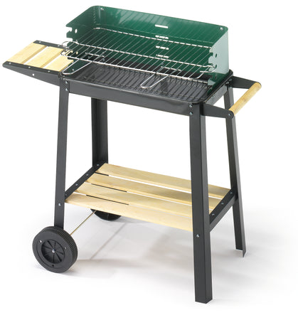 Ompagrill Barbecue 50-25 Green/W Griglia Acciaio Cromato Cm. 50X25X77 H