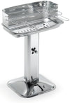 Ompagrill Barbecue Inox 60-40 Venus Pro System Griglia Acciaio Cromato Cm. 60,5X33 - H Cm. 89
